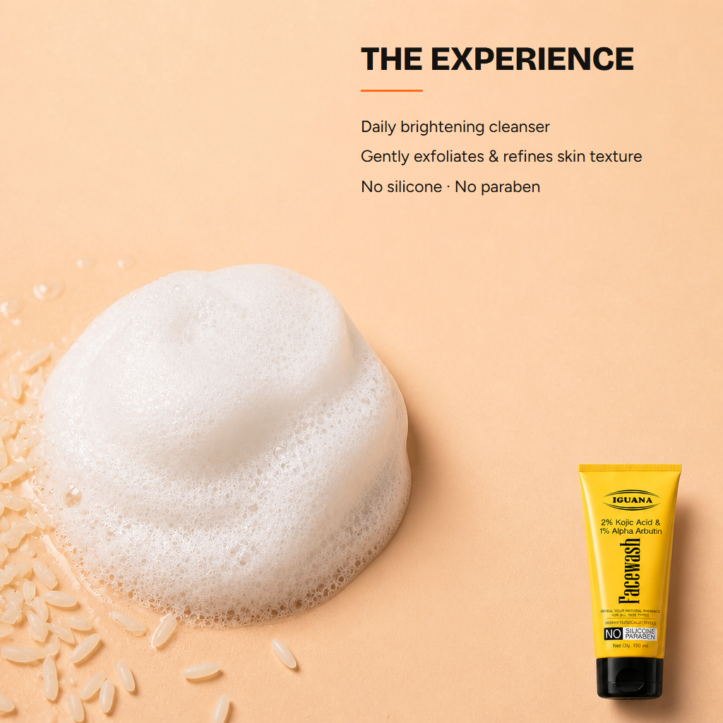 2% Kojic Acid & 1% Alpha Arbutin Face Wash — experience