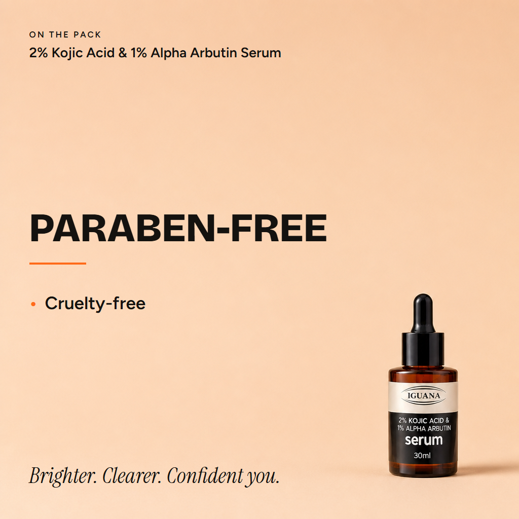 2% Kojic Acid & 1% Alpha Arbutin face serum — proof