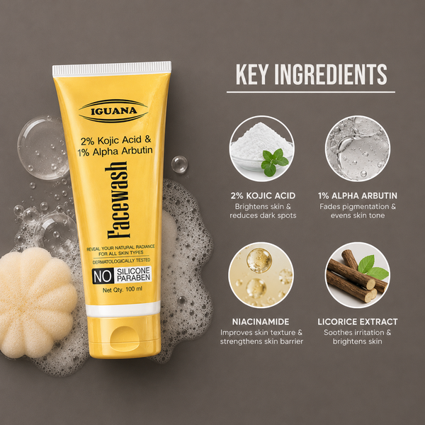 2% Kojic Acid & 1% Alpha Arbutin Face Wash