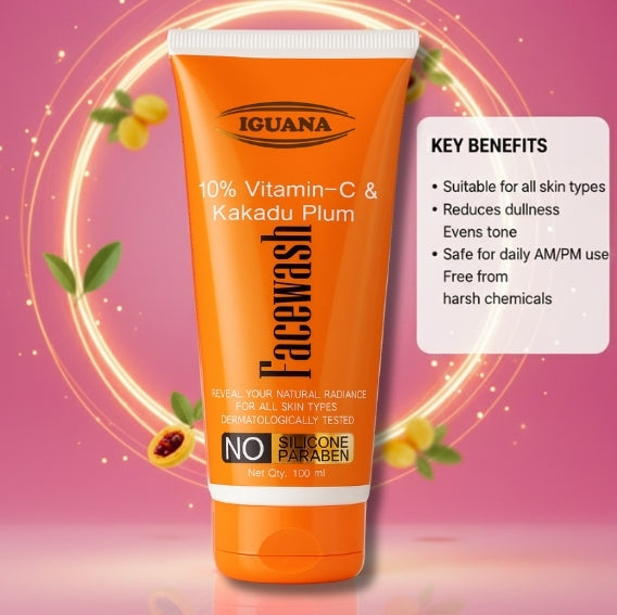 Daily Brightening Cleanser – Iguana 10% Vitamin C Kakadu Plum Face Wash