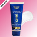 Iguana Facewash tube with blue label on a pink background