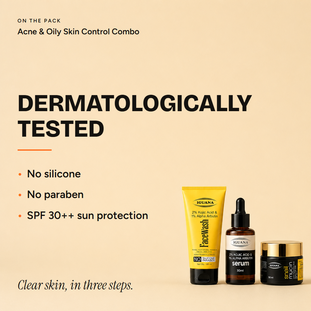 Acne & Oily Skin Control Combo Face wash + Serum + Moisturiser — proof