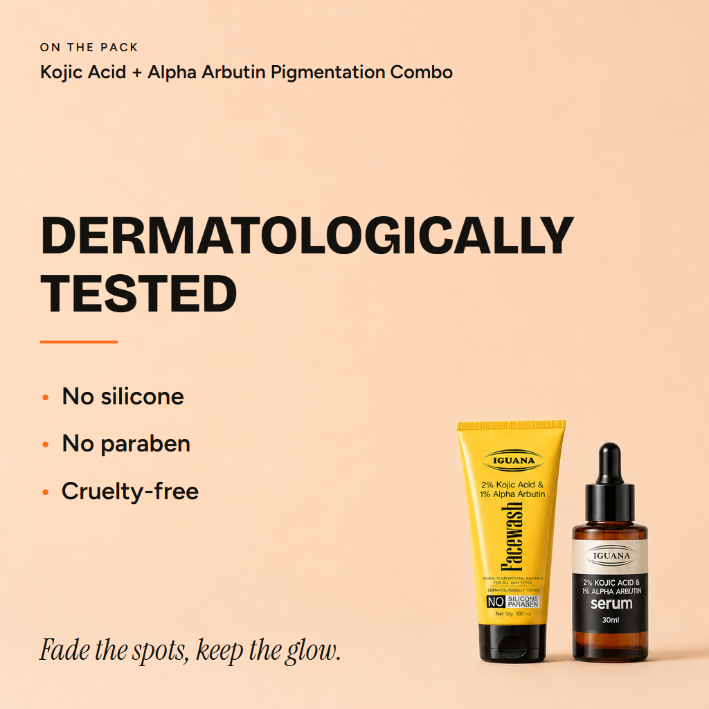 2% Kojic Acid + 1% Alpha Arbutin Pigmentation Combo Facewash and Serum — proof
