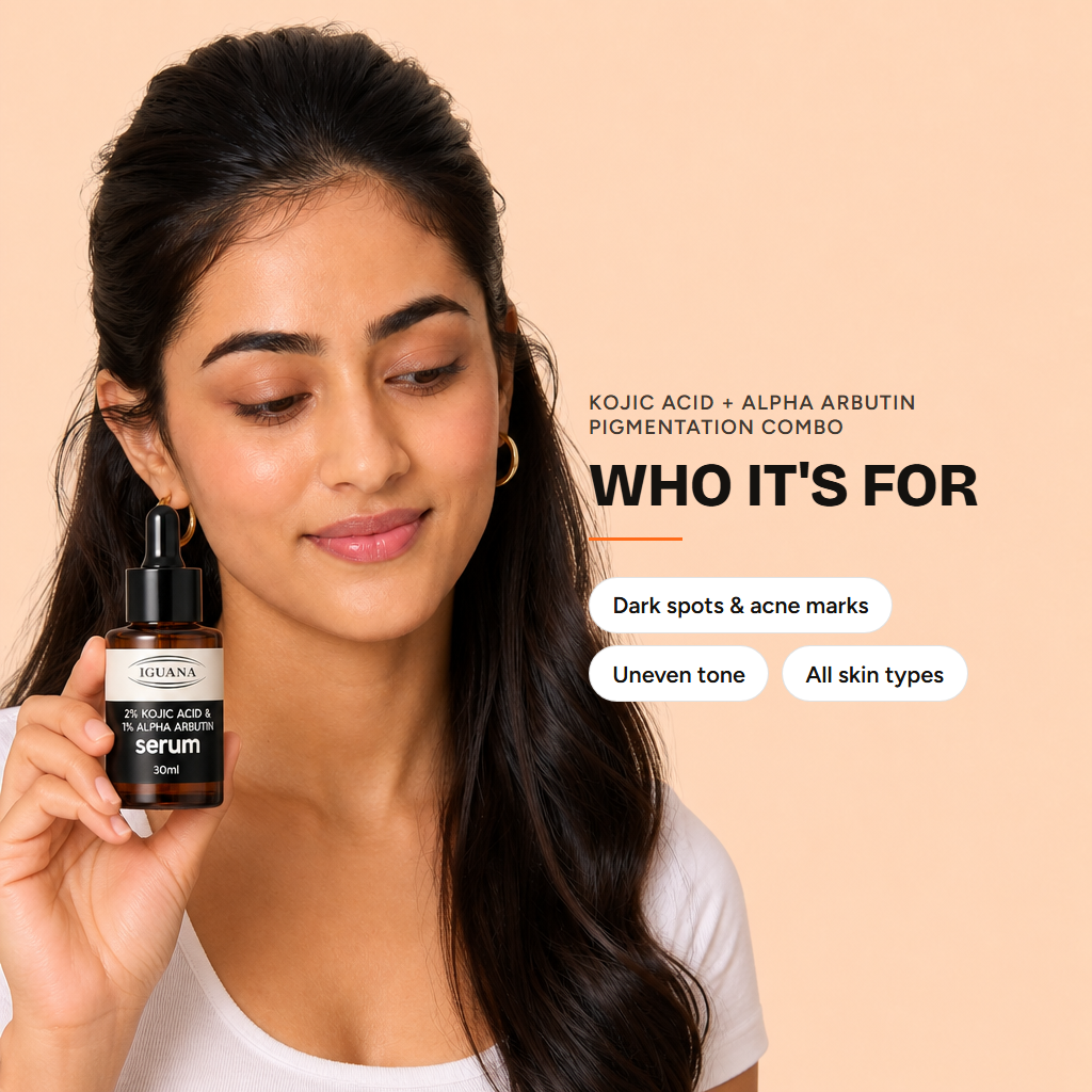2% Kojic Acid + 1% Alpha Arbutin Pigmentation Combo Facewash and Serum — who it's for