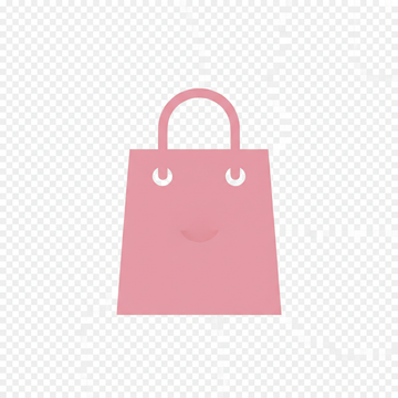 SHOPPING ICON IN PINK COLOR AND TRANSPERENT BG