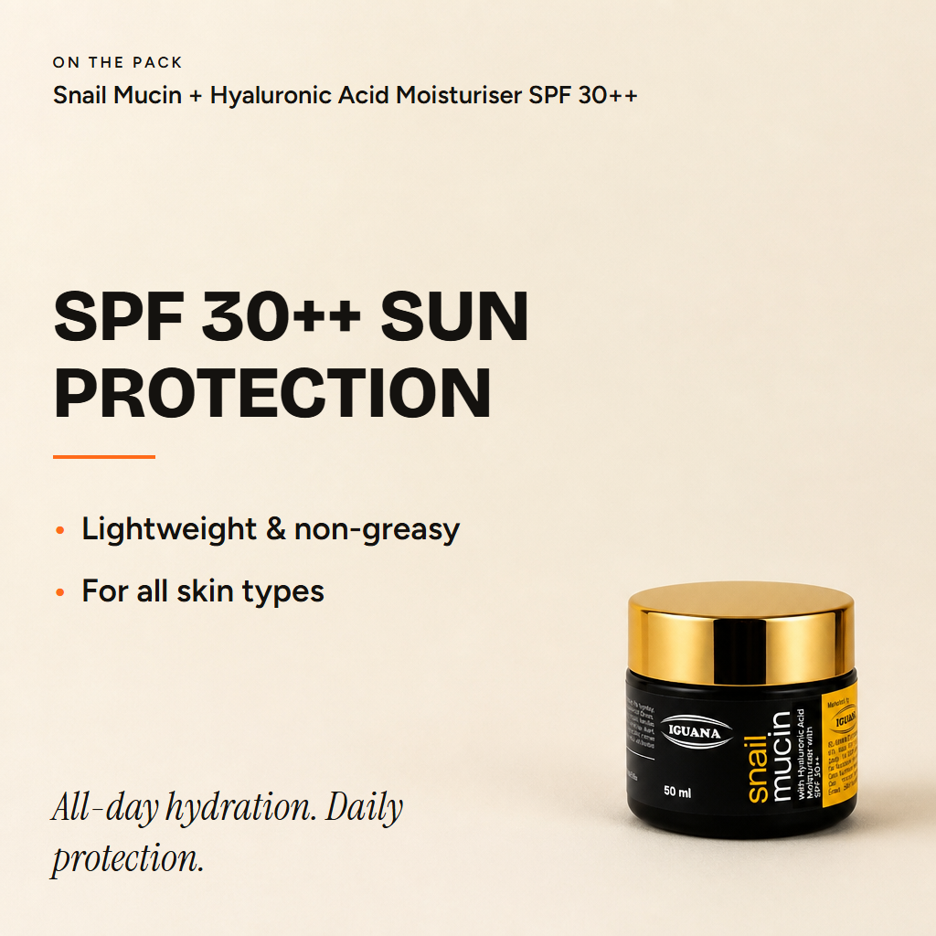 Snail Mucin with Hyaluronic Acid Moisturizer with SPf 30 ++ — proof
