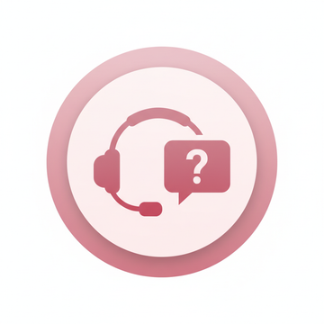 SUPPORT ICON IN PINK LIGHT PINK COLOR AND BG WHITE