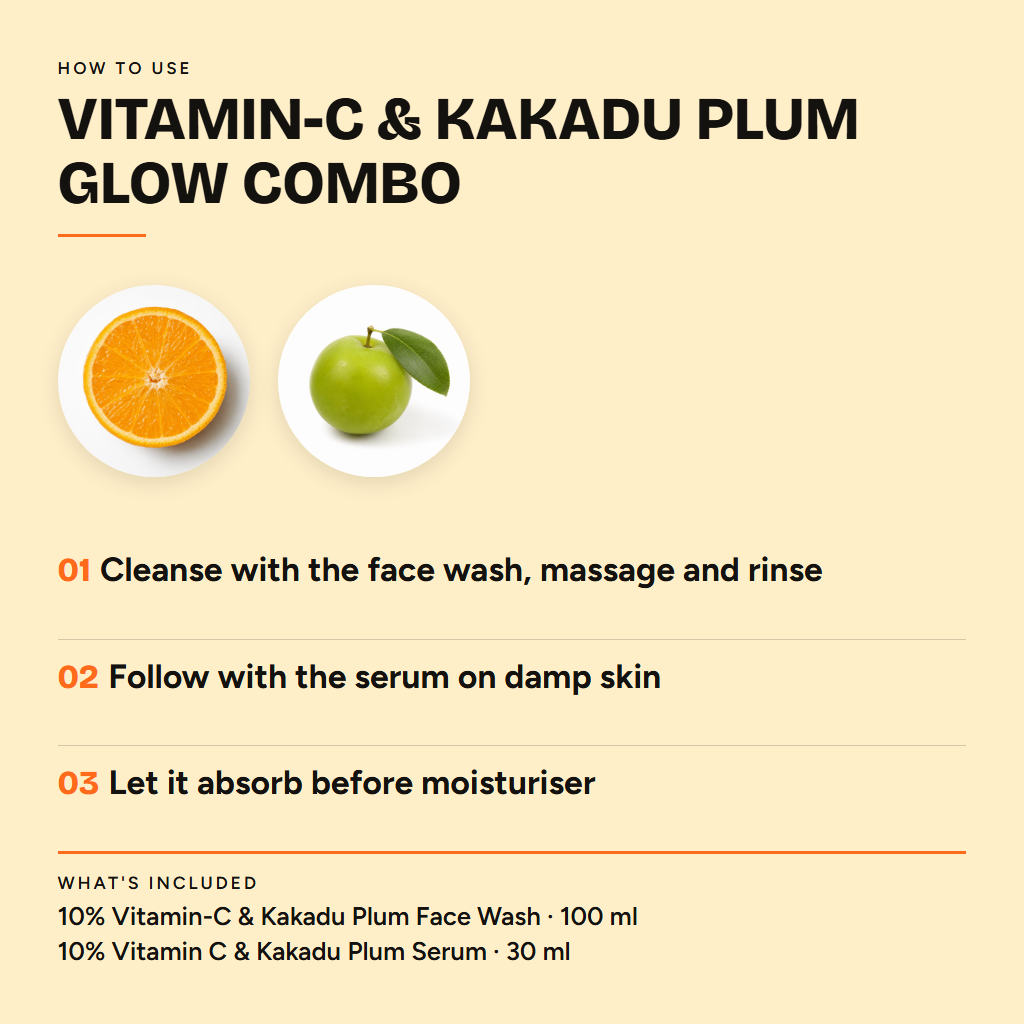 10% Vitamin-C & Kakadu Plum Glow Combo Facewash and Serum — ingredients